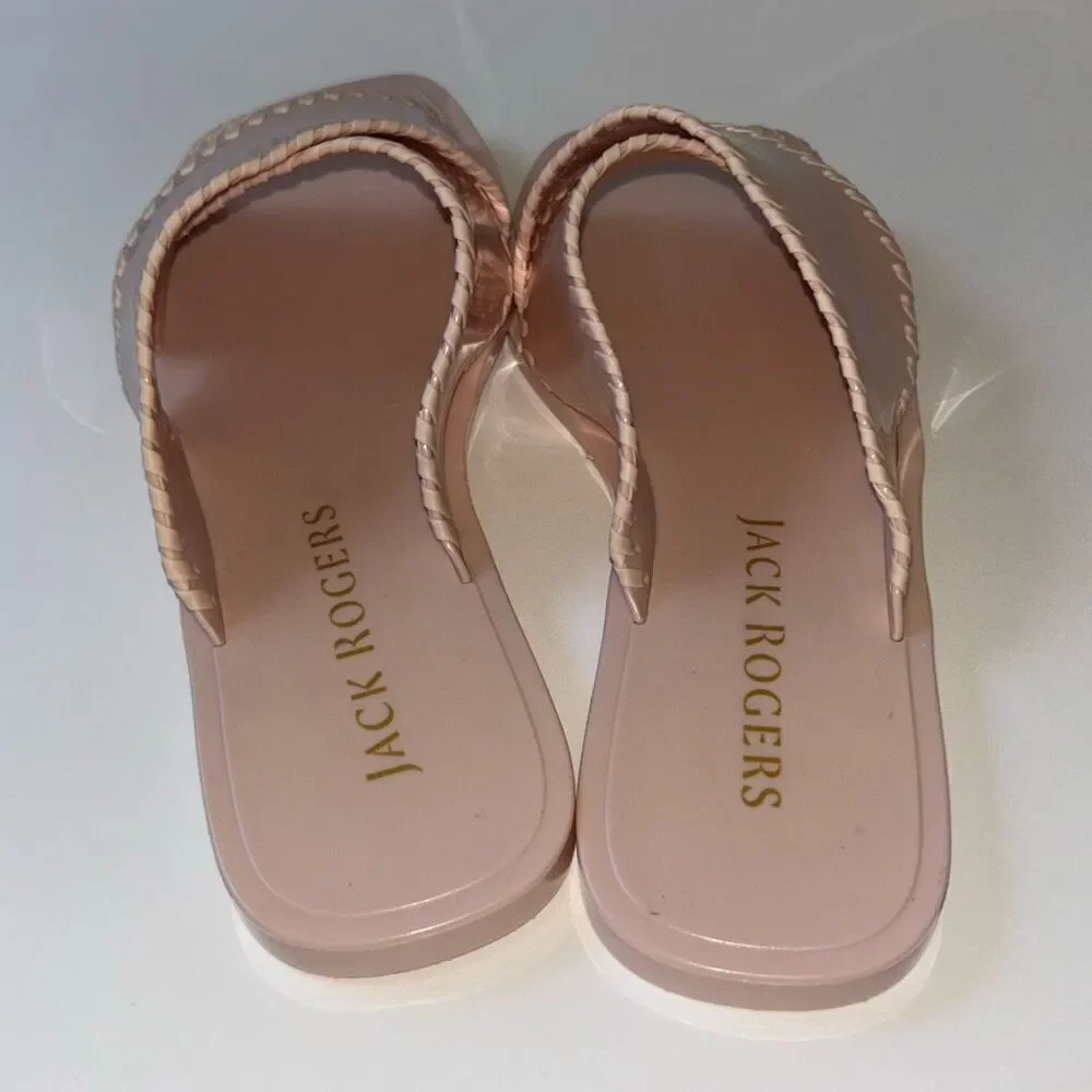 New in box Jack Rogers Sloane x Jelly criss cross sandal shoe Sz 7 pink blush